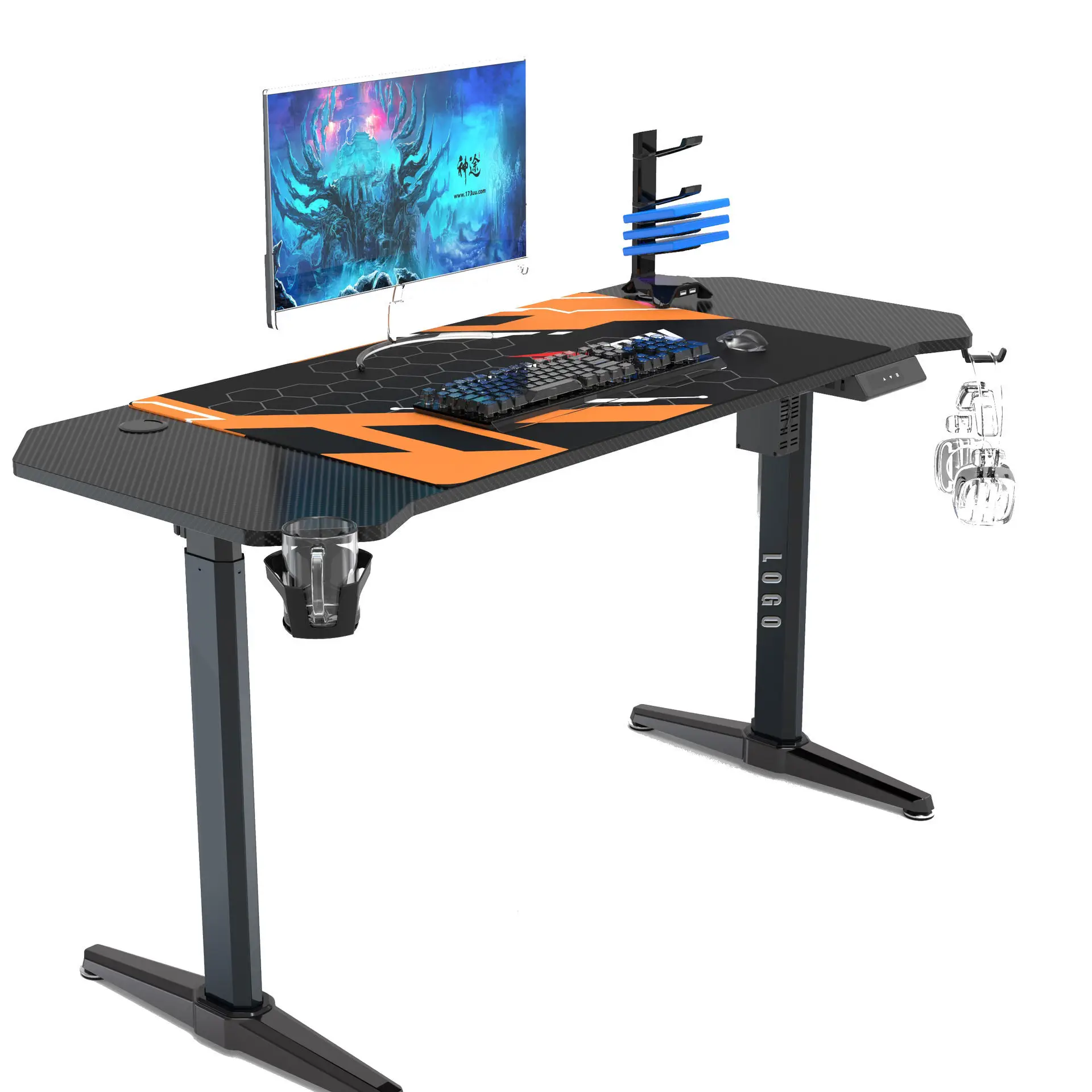CHARMOUNT 2023 Best Ergonomic Desktop Standing Desk Electric Black Adjustable Table Height Adjustable Desk