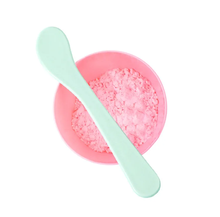 Bulk sale 15cm cream plastic spoon pink green cosmetic tool mini makeup spoon