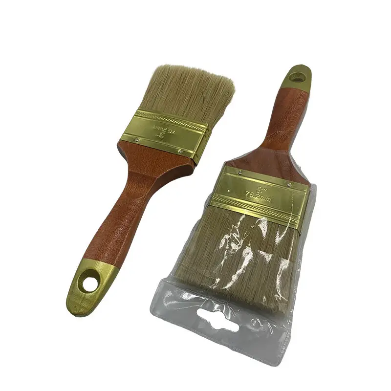 Higher Quality Pig Bristle Red Wood Handle Brush Set Hair Wooden Synthetic Filament Wall Toolsbristle Painting Brush Set