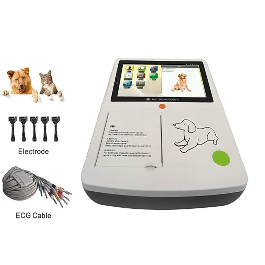 Vet Сердце устройство для животных Pet ECG ветеринарный 3-канальный Портативный сенсорный экран машина