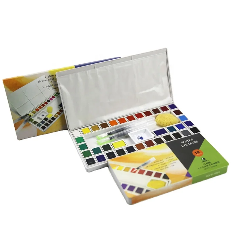 Maries Solid watercolor set 36colors water color paint set with bright color for children and artist