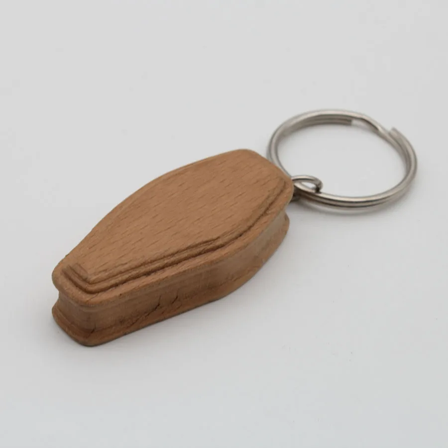 Souvenir 3D Coffin Casket Wood Funeral Keychain