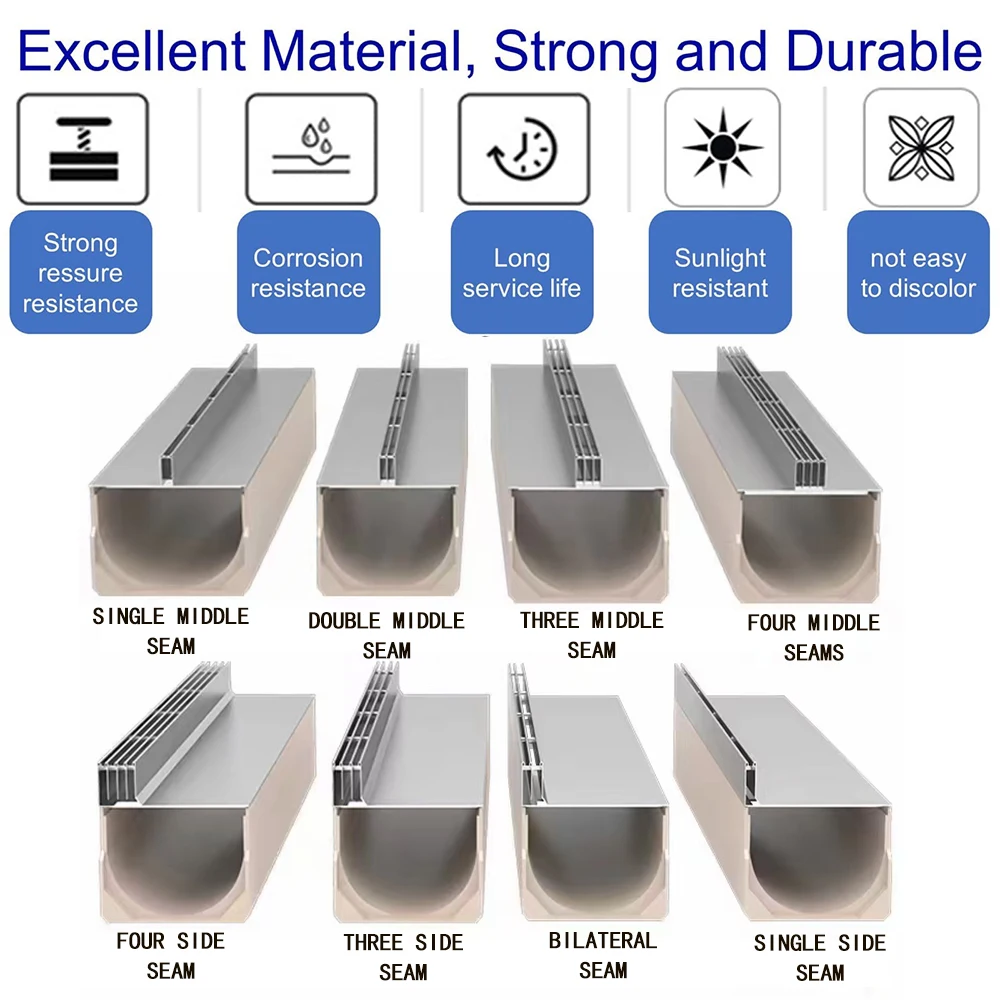 Hot Selling Quality Strong Pressure Resistance Drain Water Grating Linear Gutter