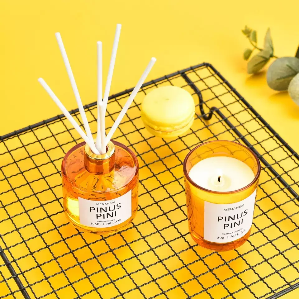 Custom promotional gift fragrance scented candle and diffuser set with gift box
