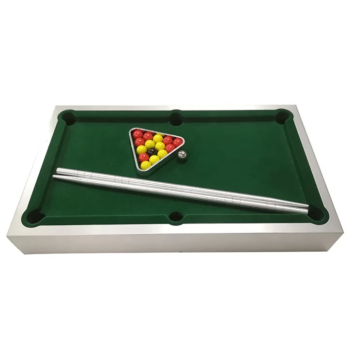 deluxe custom tabletop game metal mini Aluminum Billiards pool table, mini pool table toy