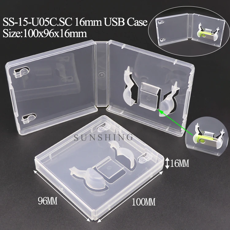 Custom Logo Storage 8GB 16GB 32GB 64GB USB Holder Stick USB Card Box Flash Drive Packing Box Plastic USB Case