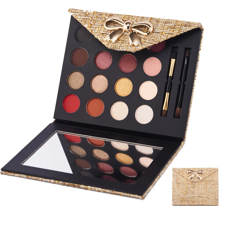 High quality pigment custom logo eye gift box shape cosmetics makeup 16 colors palette private label eyeshadow