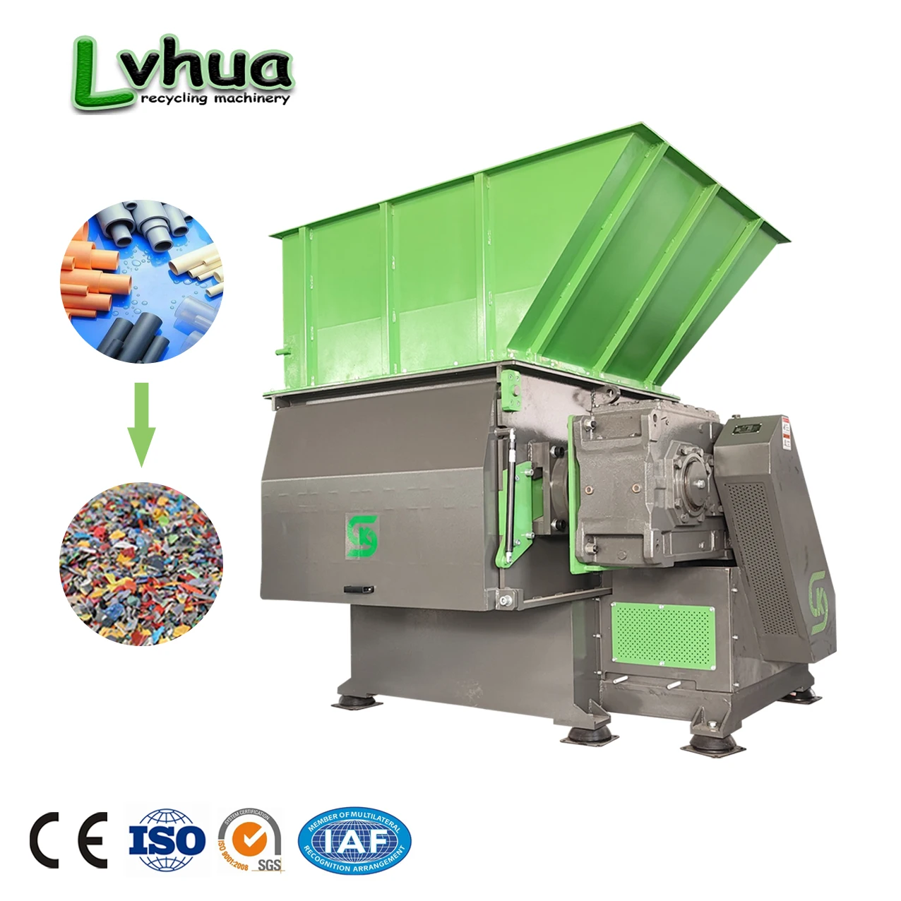 Lvhua Waste Plastic Crusher Small Recycling Plastic Shredder Manufacturer Single Shaft Shredder