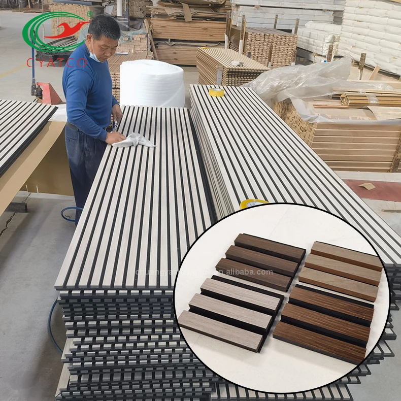 Akupanel New product acoustical wall panels wood slats wall panels soundproofing materials for panels wall decor interior