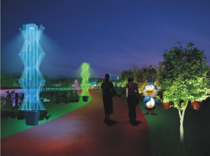 3d led sculpture modeling modern in zhonshan  special hand style tempered glass landscape light spike outdoor water proof lamps