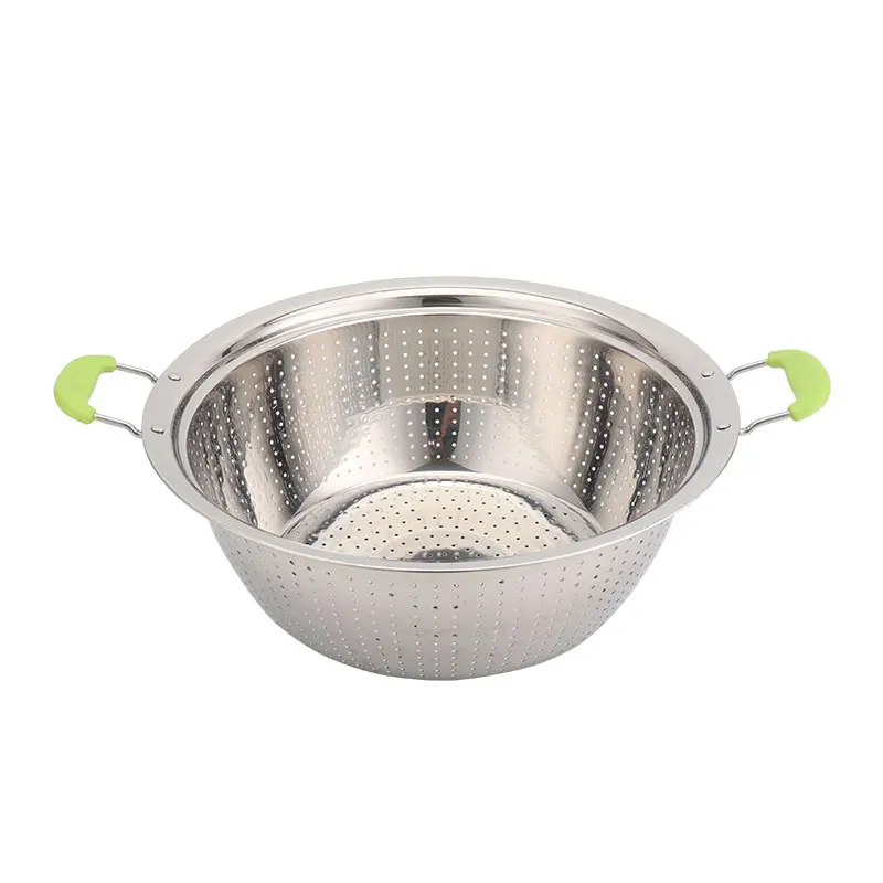 High Quality Stainless Steel Colander  Fruit Vegetable Washing Colander Deep Colander Strainers With Handle