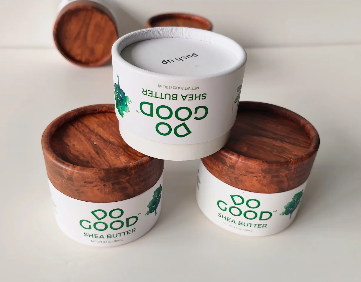 Custom Print Cardboard Cosmetics Packaging Pot Biodegradable Cream Tube Round Box Cylinder Cosmetic Paper Jar