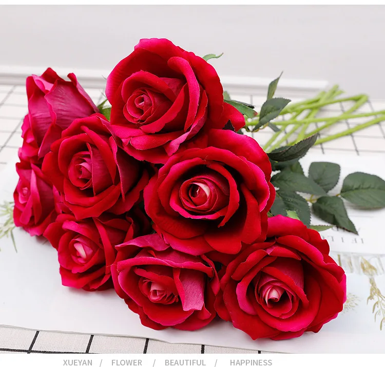 Hot sale Wedding decoration artificial flowers wholesale rose bouquet artificial flowers