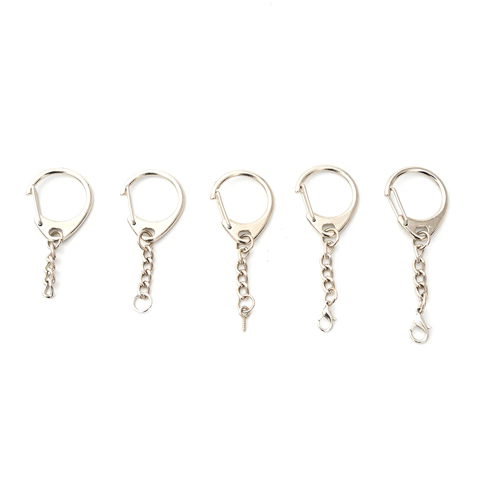 Silver Color D Rgger Clasp Swivel Clip Keychain For Keys Car Key Ring Souvenir Couple Handbag Chain Gift DIY African Map