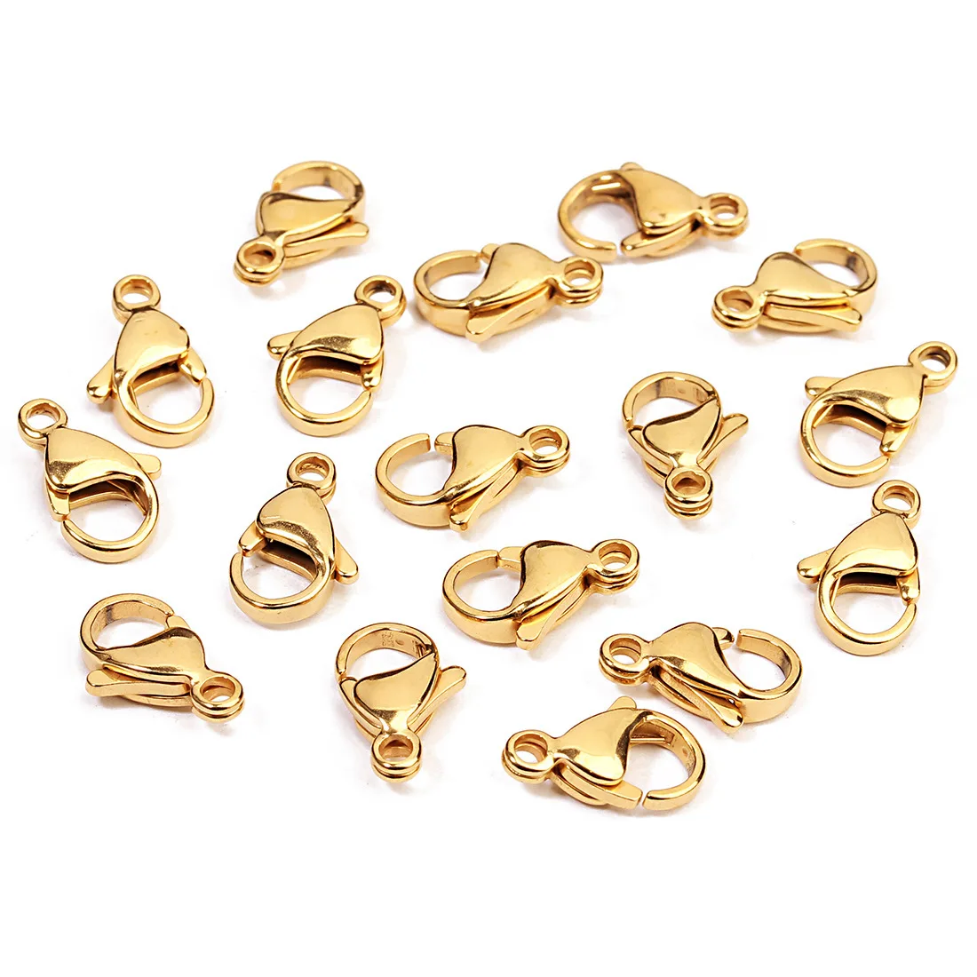 9/10/11/12/13/15mm Stainless Steel Lobster Clasp Hooks End Clasps Connectors for Jewelry Making DIY Necklace&Bracelet Chain