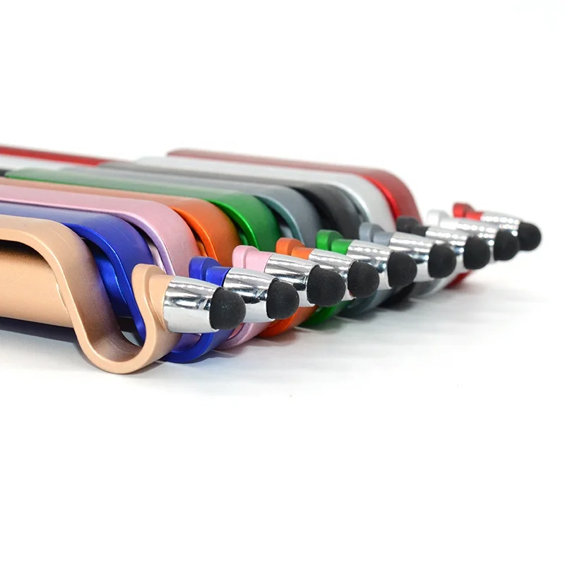 custom logo plastic multi function mobile holder active stylus pens for touch screen