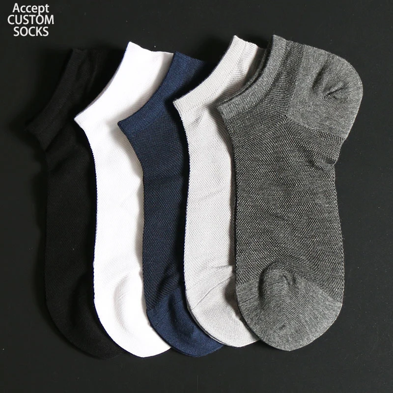 Wholesale hot sale black calcetines custom logo low cut business dress mens socks deodorant bamboo men socks