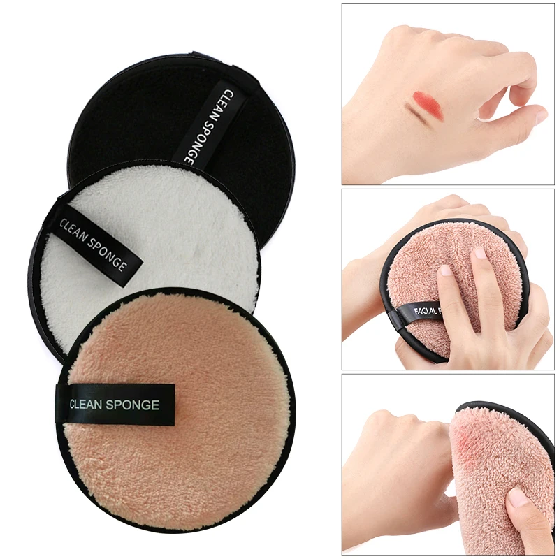 Private Label Vegan Cruelty Free Reusable Washable Microfiber Facial Cleansing Makeup Remover Removing Pads Sponge Set