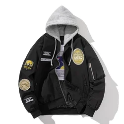 High Quality Mens Patches Bomber Jacket NASA Patch Work Winter Jackets Pilot Cargo Coat Cheap Vintage Bomber VarsityJacket