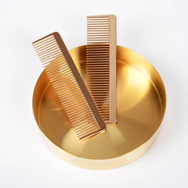 Metal Hair Comb Suppliers Golden Massage Base Teeth Barber Afro Bulk Curved Gold Plated Haircomb Small Combs For Horses