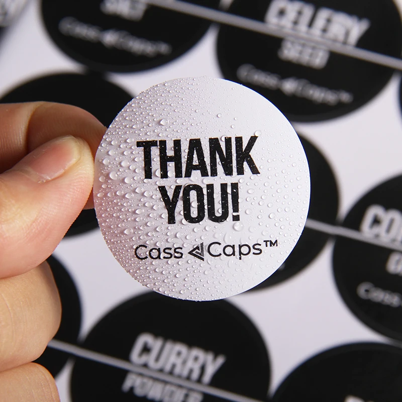 wholesale custom glossy/matte vinyl waterproof round square white black Modern Pantry Jar Labels sticker