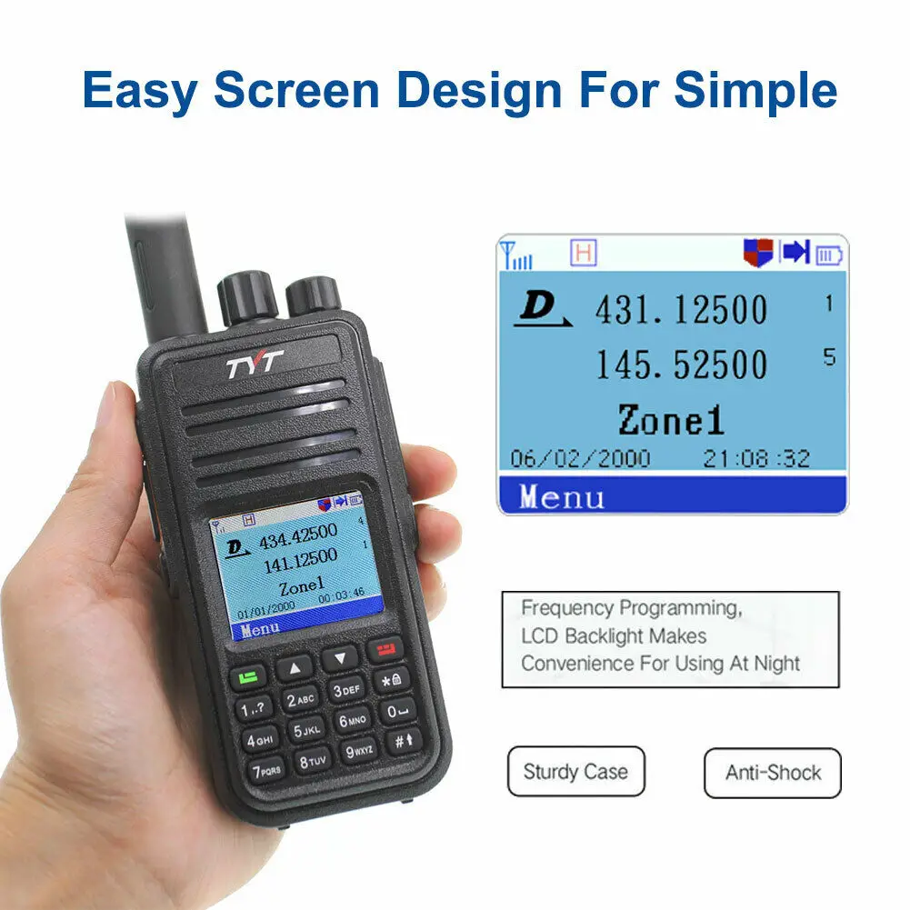 Любительских ham радио TYT MD-UV380 двухдиапазонный УКВ DMR цифровой/аналоговый ручной иди и болтай walkie talkie