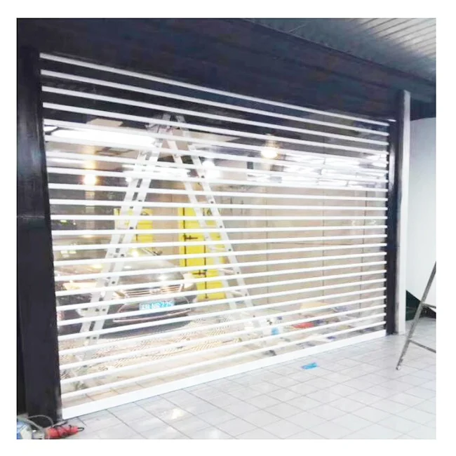 Guangzhou transparent crystal rolling shutter door,aluminum coiling up shutter door