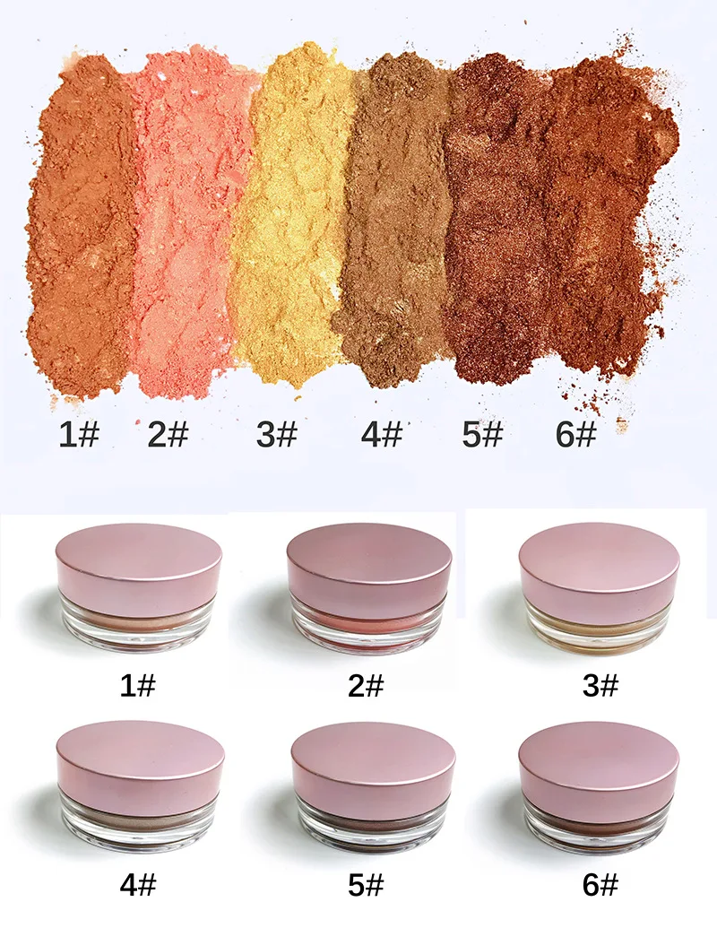 Vegan face makeup setting loose powder high pigmented makeup gold bronze highlighter powder