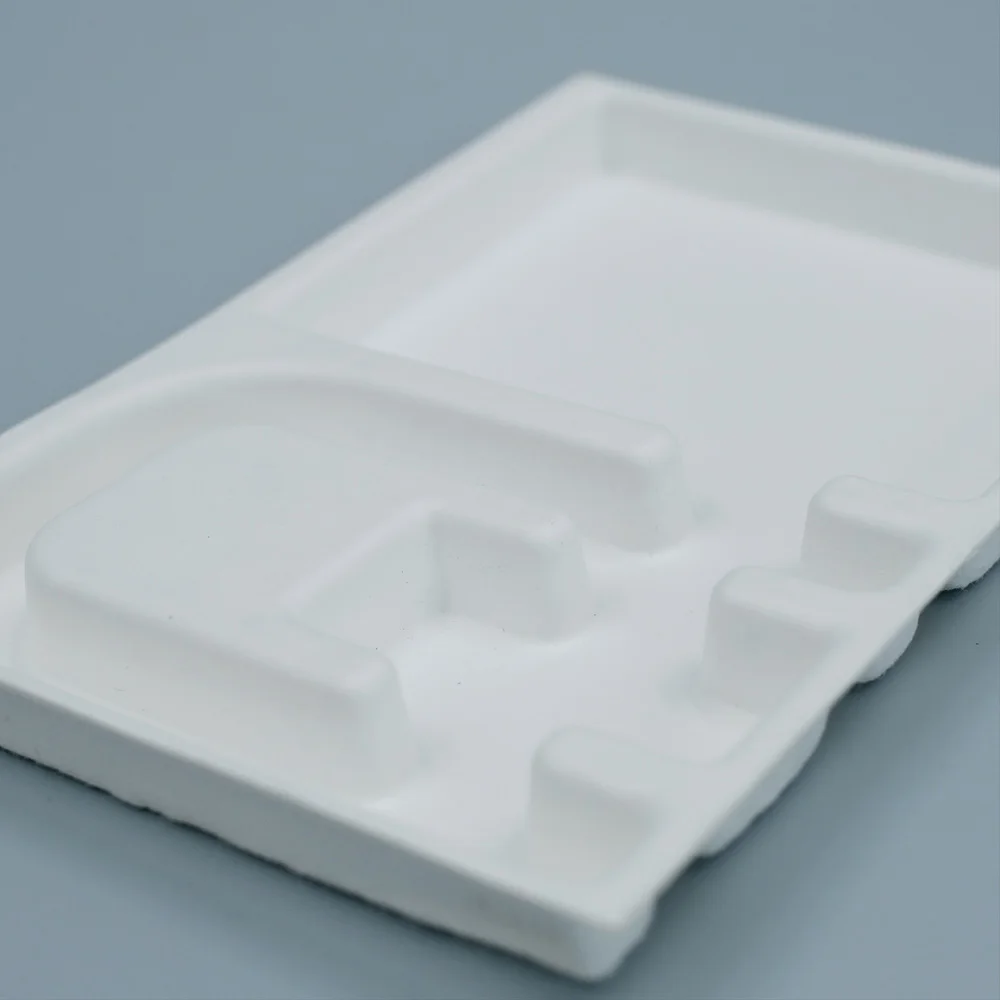 Customizable Recyclable Pulp Molded Neckband Headphones Inner Tray Smart Wearable Eco-Friendly Packaging Solution