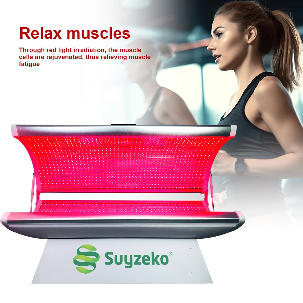 Suyzeko Free Logo Customize Increased Blood Circulation 660nm 850nm LED Light Pod Red NIR Infrared Light Therapy Bed for Clinic