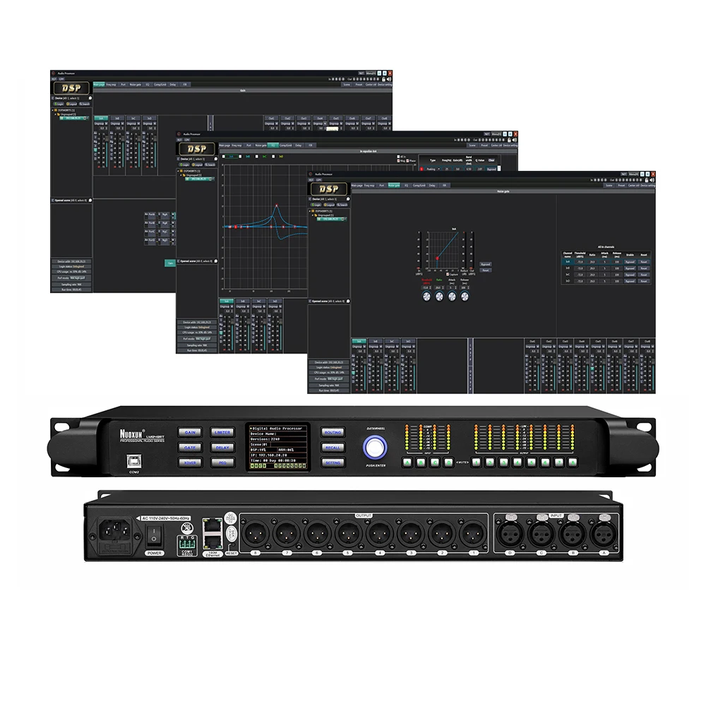 Professional Audio Processor 4 In 8 0ut Audio Processor Sound System Digital Music Audio Processor NUOXUN DSP