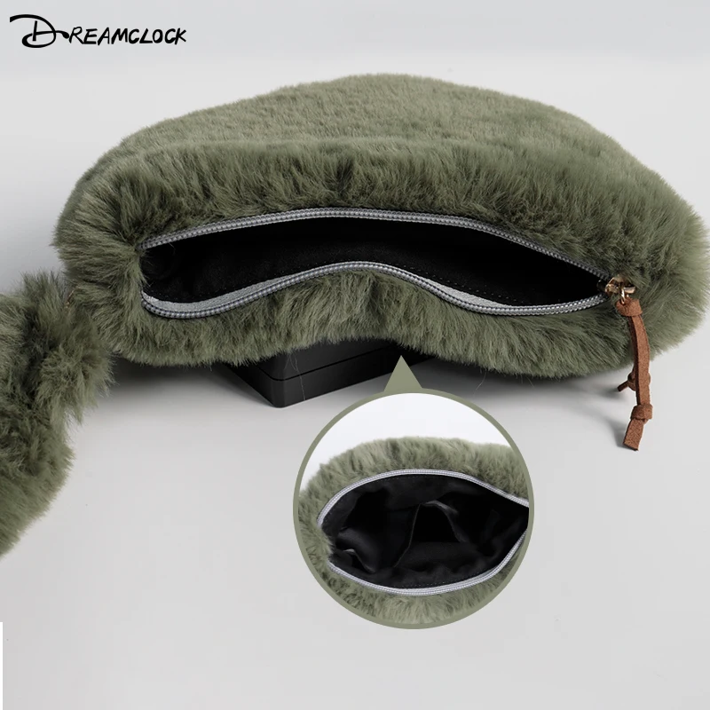 Amazon hot selling Luxury girls cute wallet plush mobile phone bag clutch bag