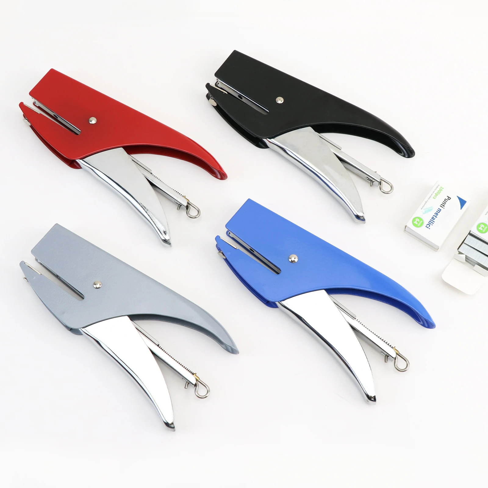 Wholesale Stationery Hand Tools Stapler Labor Saving Business Office 4 Colors 6/4 Pin Sheet Metal Stapler