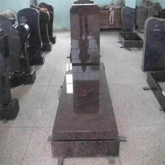 Ideal Arts Factory China Black Granite Monuments Stone Double Double Heart Tombstones Headstone Carving With Vases