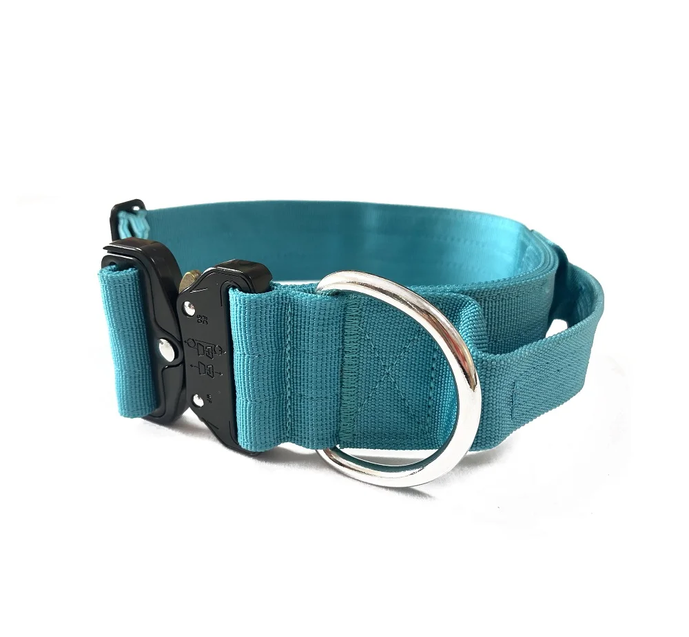 Heavy Duty Tactical  Dog Collar with Strong Stainless steel D-ring&Durable Quick Release Buckle