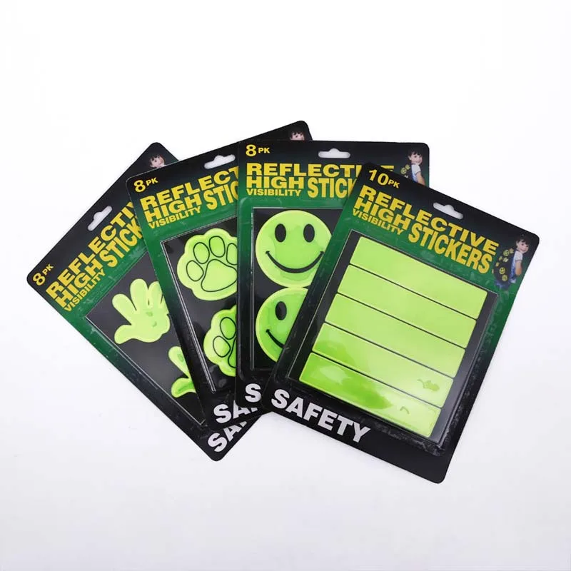 HCLITE Decorative High Visibility Fluorescent Yellow Badges Reflective Strip PVC Sign Reflective Sticker