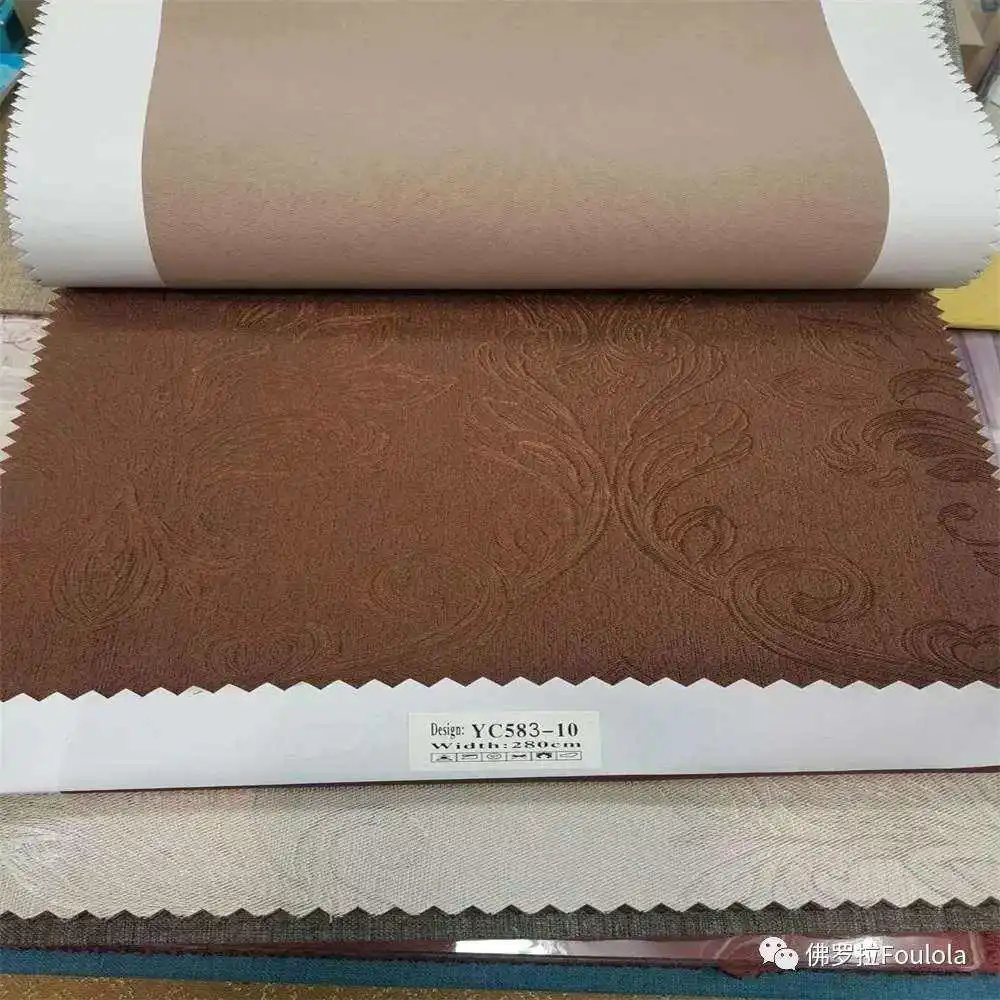 Wholesale New Design Linen Textured Thermal Insulated Grommet Woven Blackout Embossed Fabric Curtain Panels For Home