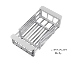 Adjustable Sink Dish Drainers Drain Basket Kitchen Organizer Stainless Steel Dish Drying Rack Extend Sink Rack