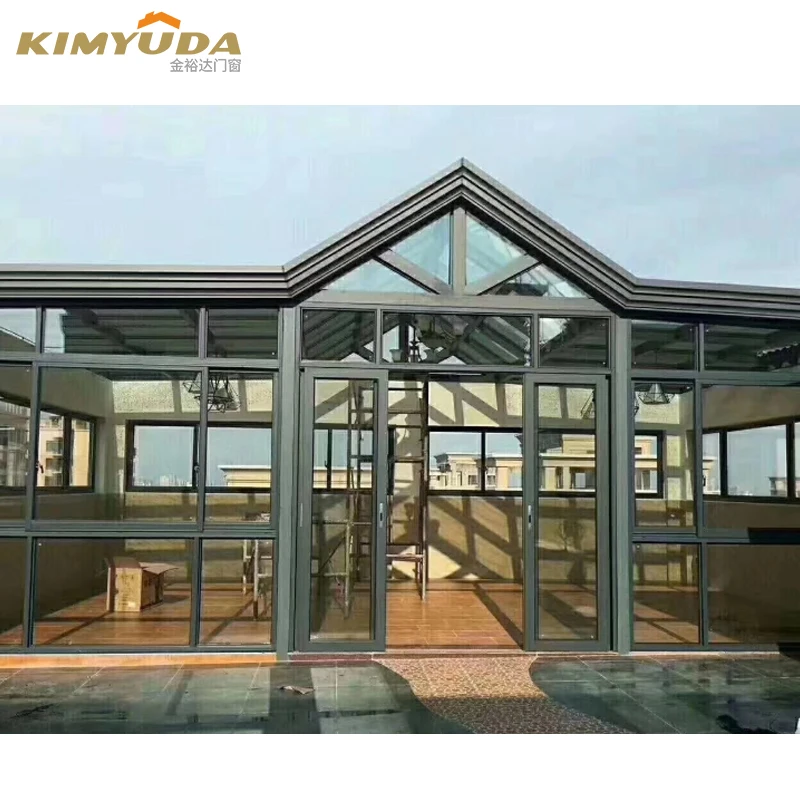 Aluminium Glass Sunroom Solarium Enclosed Patio Outdoor Sun Room For Veranda