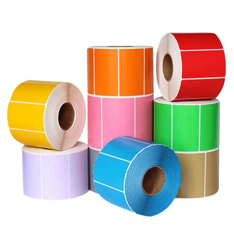 Multi size color thermal paper roll adhesive sticker label roll