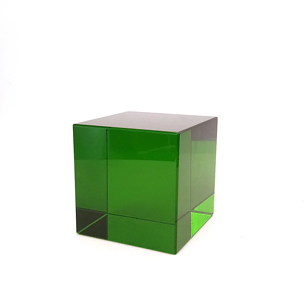 Hot Sale Glass Block Lapis Lazuli Quartz Gravel Standing Rotate Crystal Cube for Decorative Exhibition