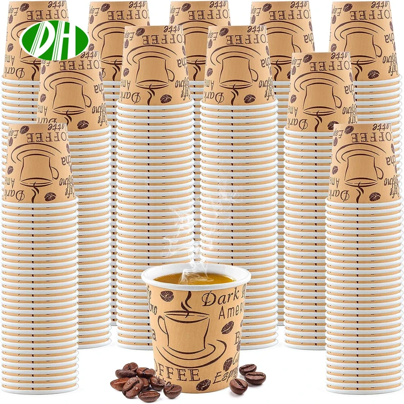 Wholesale Printing 8oz 12oz 16oz Single Wall Disposable Paper Cups customized hot coffee paper cup with sleeves and lid