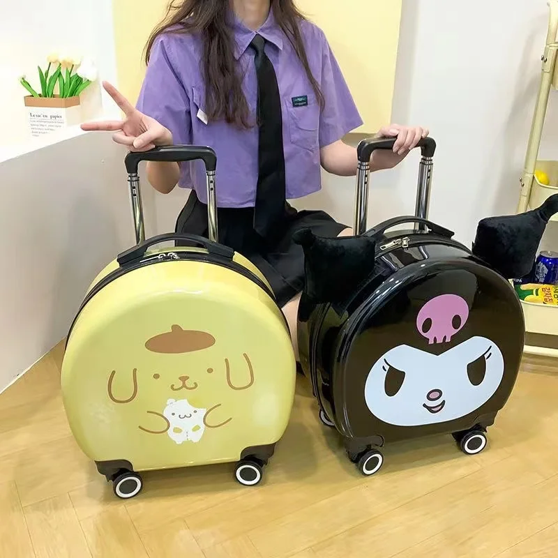 Kouromi Luggage Small Cute Travel Box Universal Wheel  Cartoon Hello Cat Suitcase