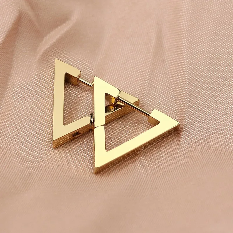 Stainless Steel 3 Color Mini Geometric Earrings Trendy Hoop Huggie Earrings For Women Men Fashion Ear Jewelry (KSS436)