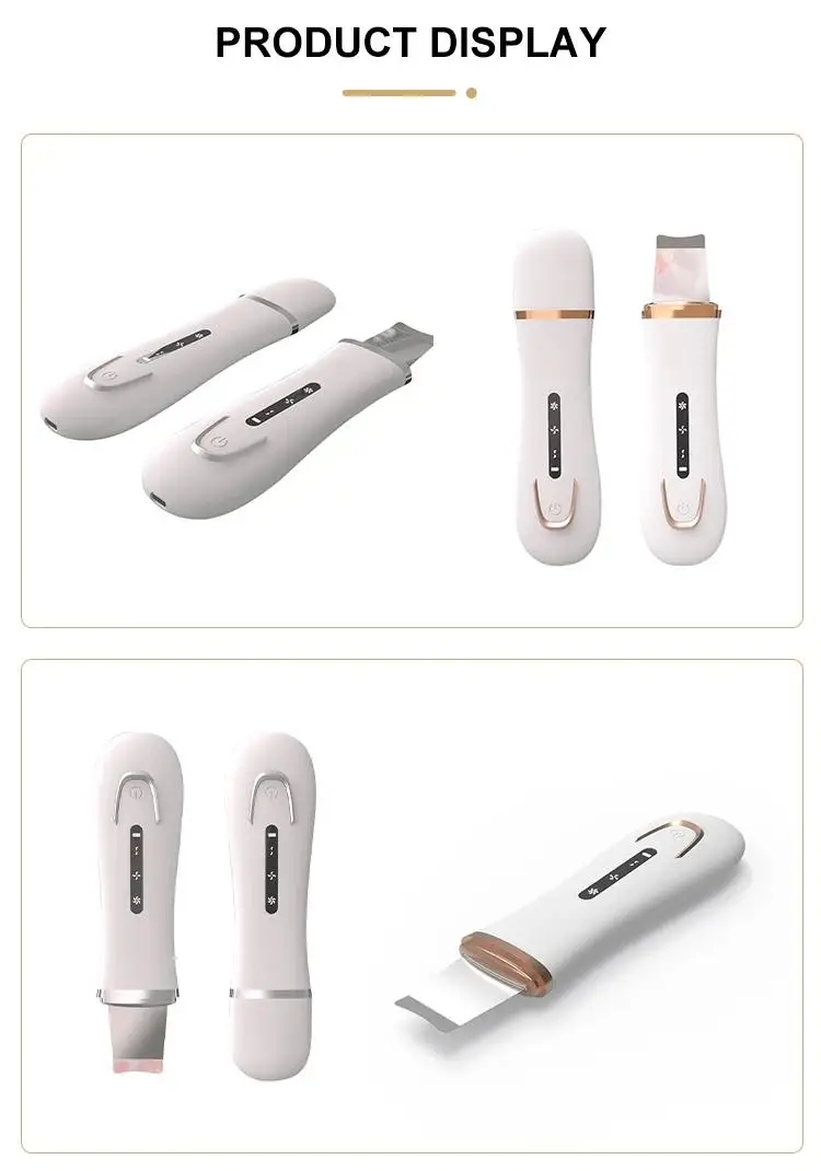 Professional face exfoliating device deep cleansing Electric ultrasonic facial skin scrubber