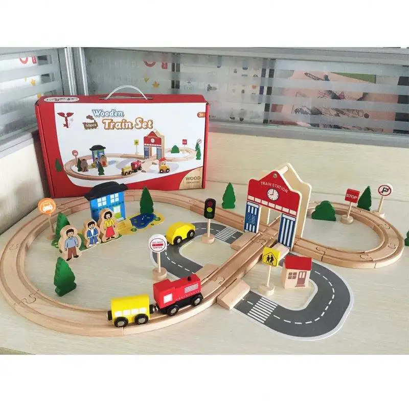 Most Popular Kids Educational Toy Railway Wooden Train Track Set For Children Family Party Casual Gifts for Boys and Girls