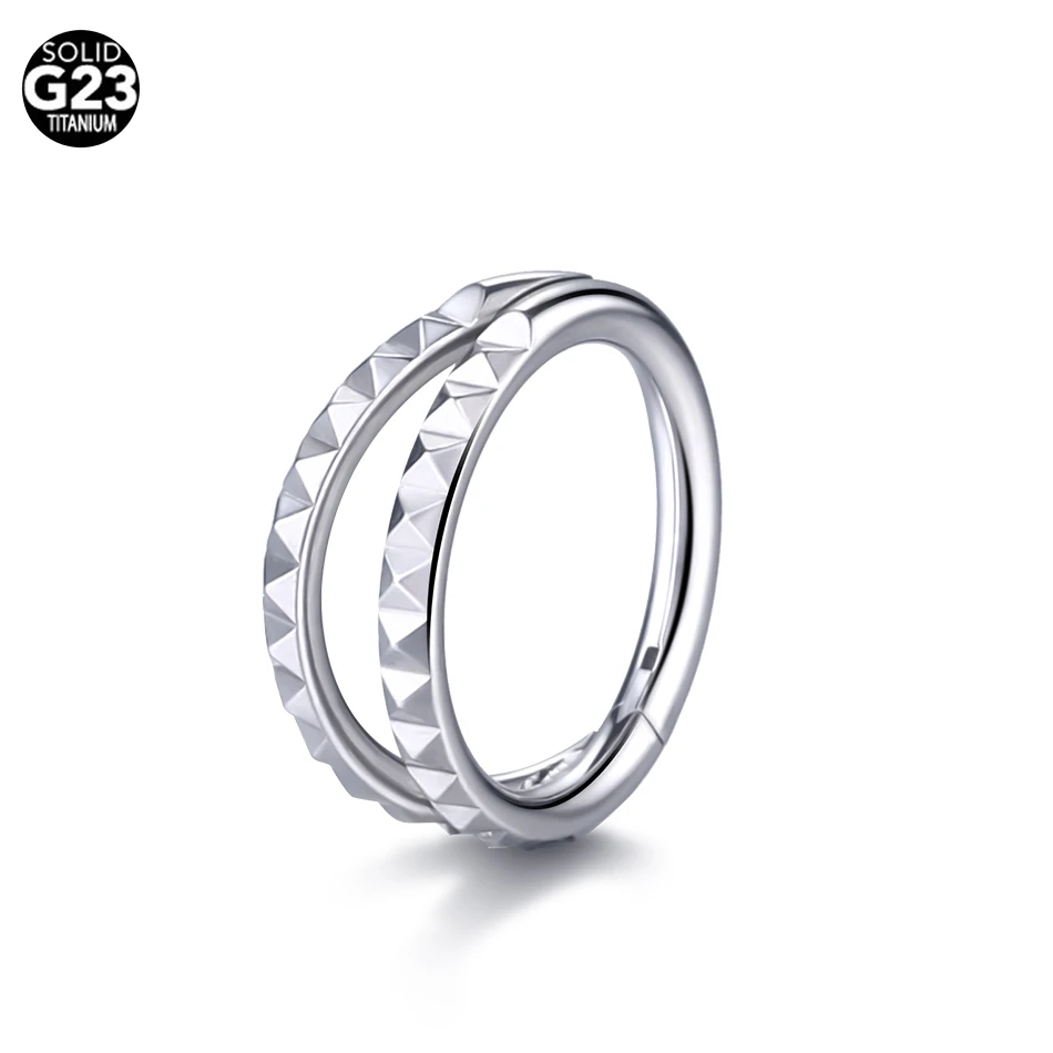 Wholesale ASTM F136 Titanium Hinged Segment Hoop Nose Ring Septum Clicker Rings Earrings Cartilage Helix Piercing Jewelry