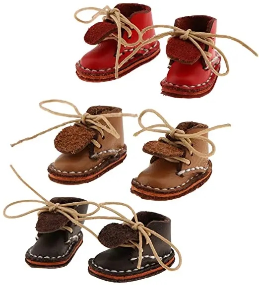 2023 new 1/6 small handmade genuine leather doll boots shoes