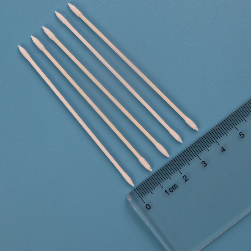 100pcs Biodegradable Paper Stick 2.2mm Micro Pointed Qtips Cotton Swab for Makeup Cleaning