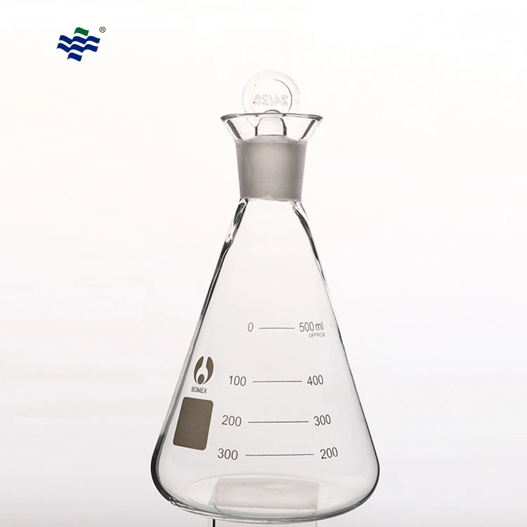 Laboratory Conical Flat Bottom Flask With Stopper